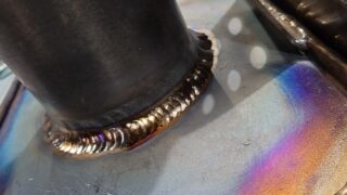 チタンマフラー割れ　チタンマフラー溶接修理