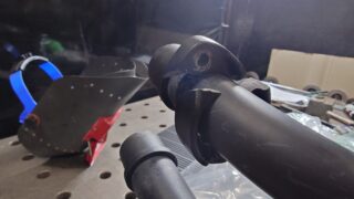 バイクマフラーフランジ割れ　アルミフランジ割れ